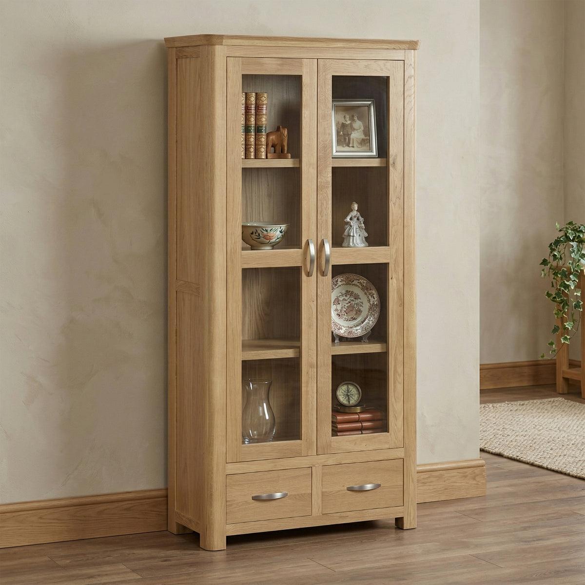 Treviso Oak Display Cabinet