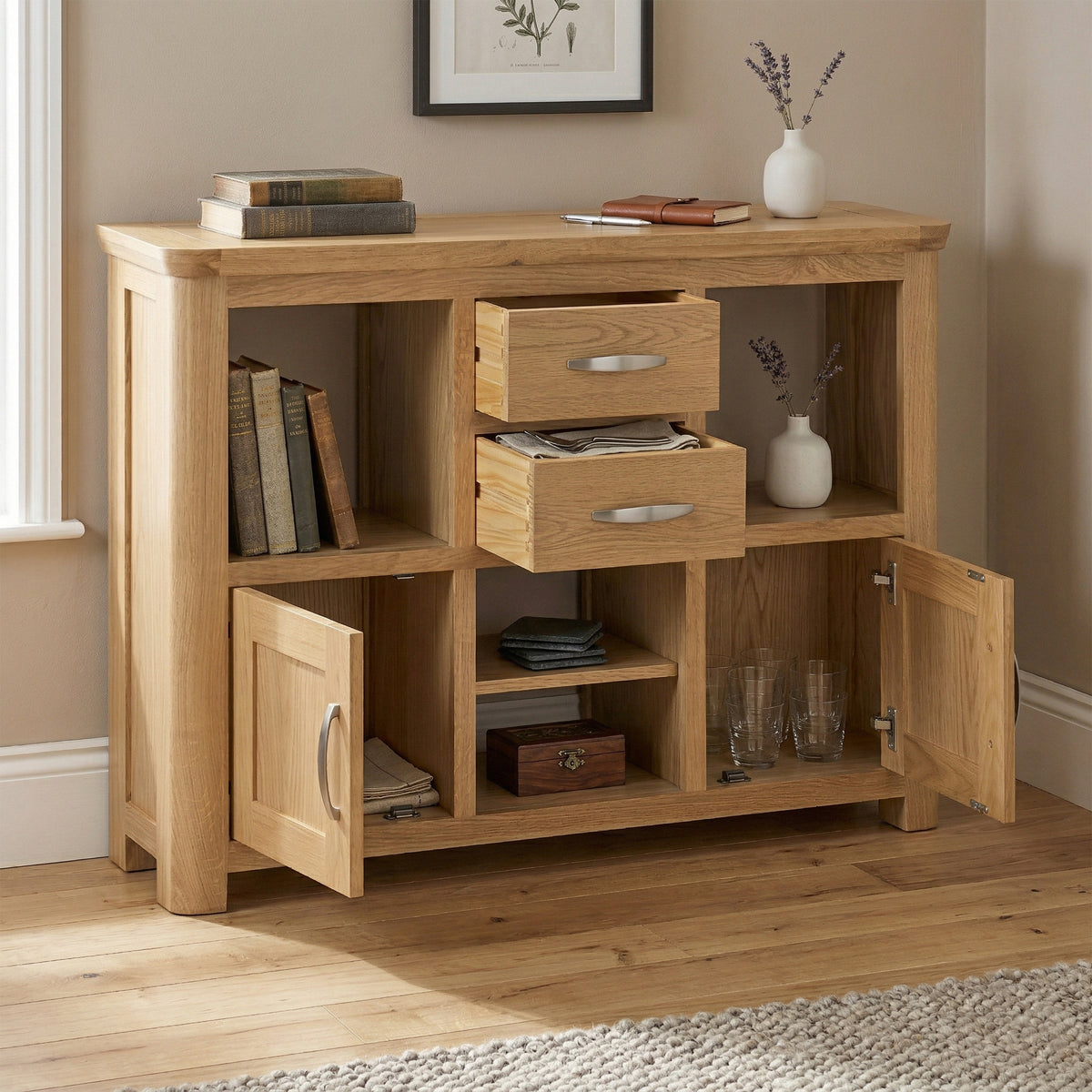 Treviso Oak Low Display Unit