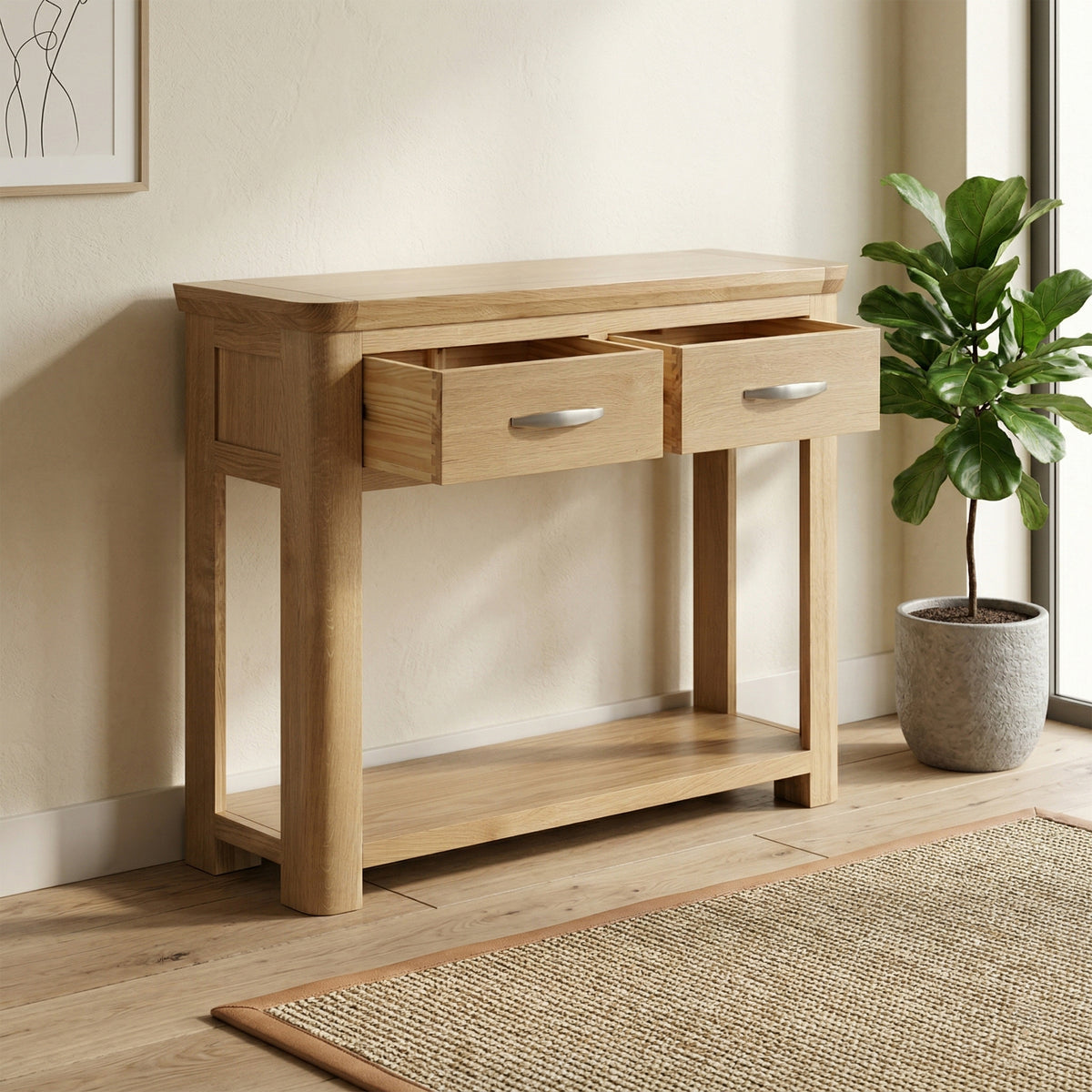 Treviso Oak Large Console Table