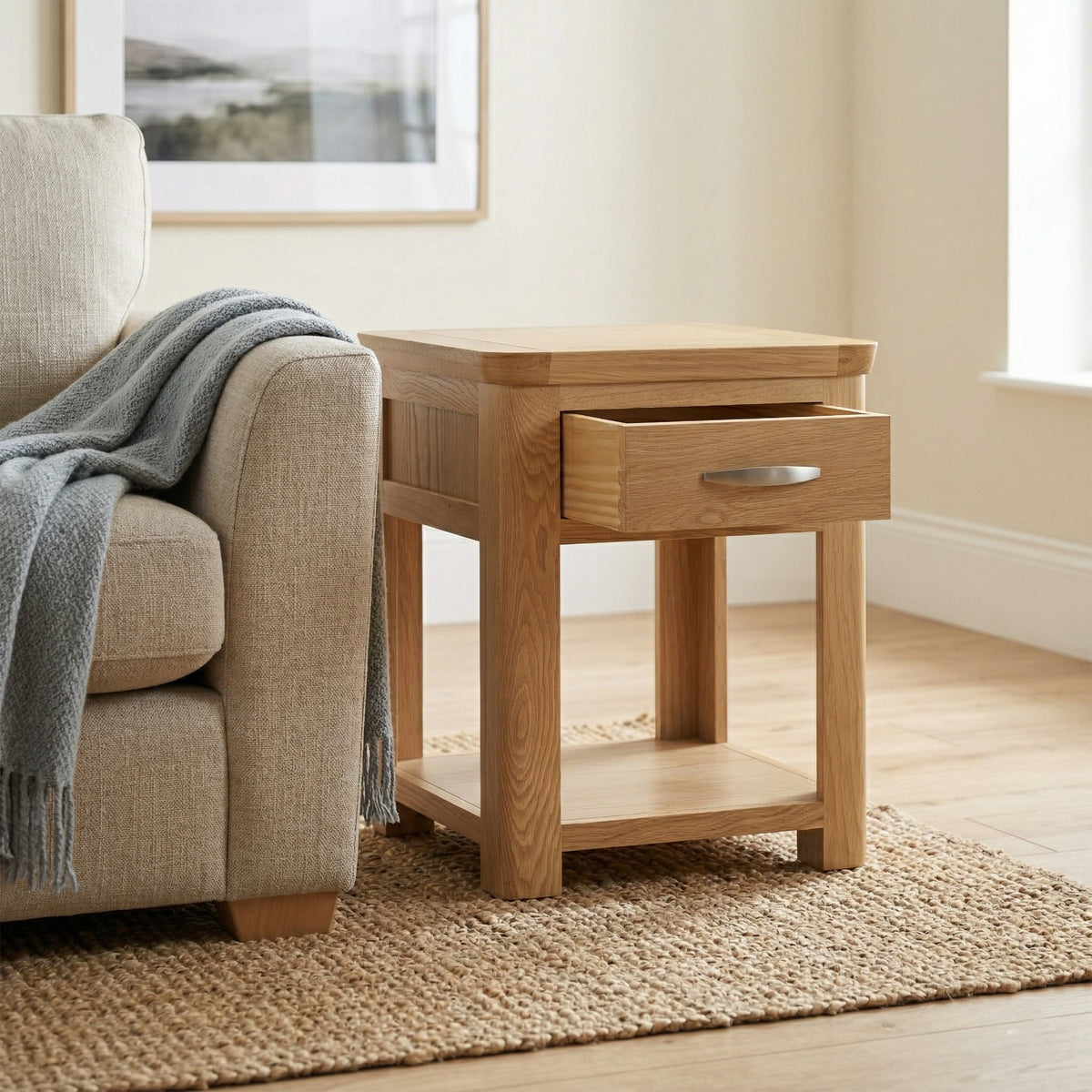 Treviso Oak End Table with Drawer