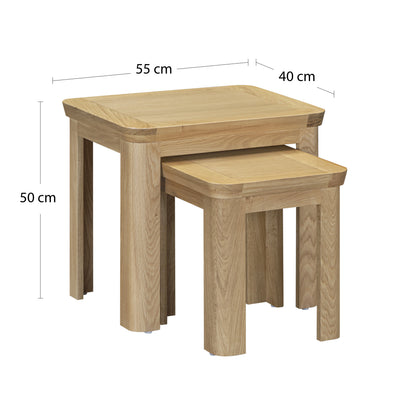 Treviso Oak Nest of 2 Tables