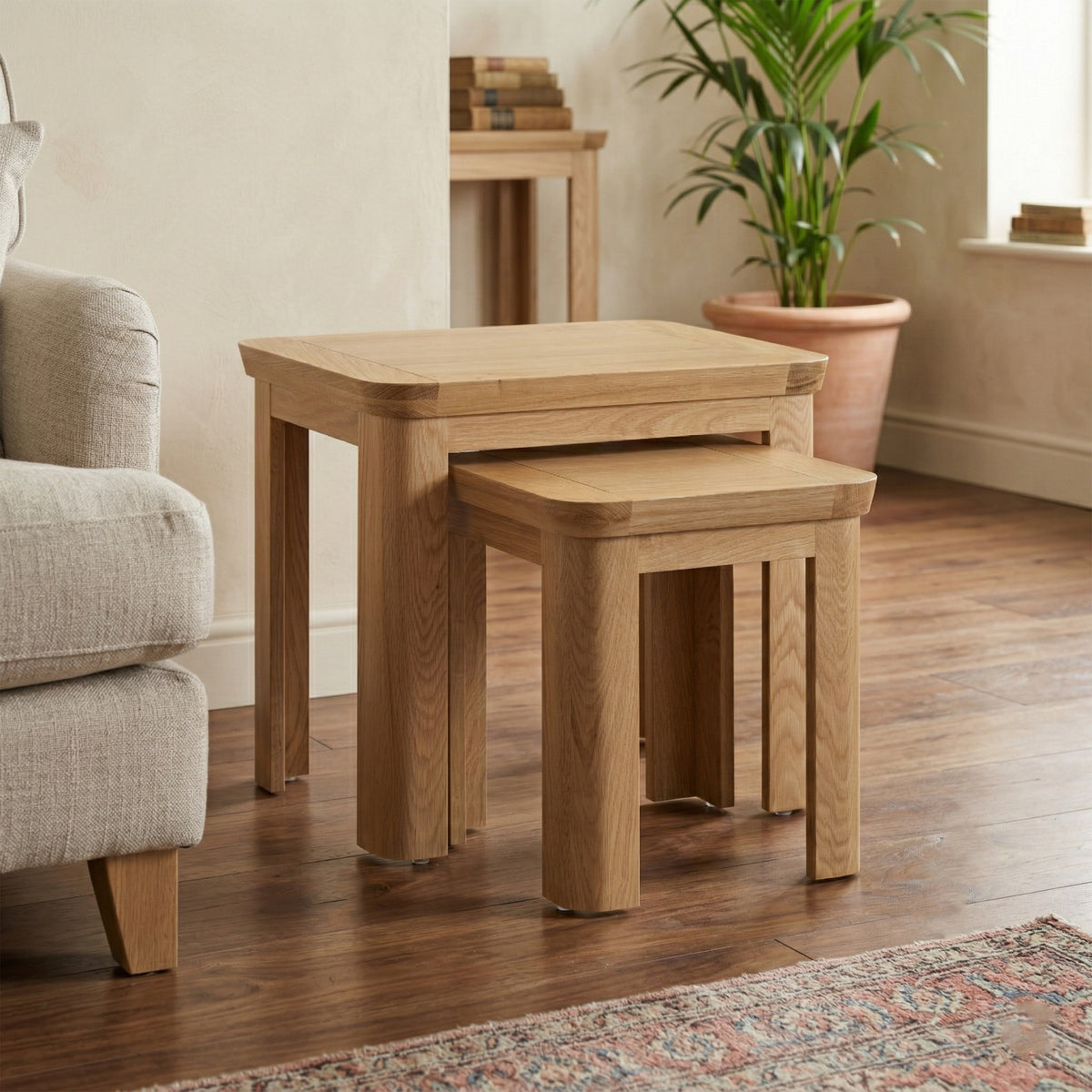 Treviso Oak Nest of 2 Tables