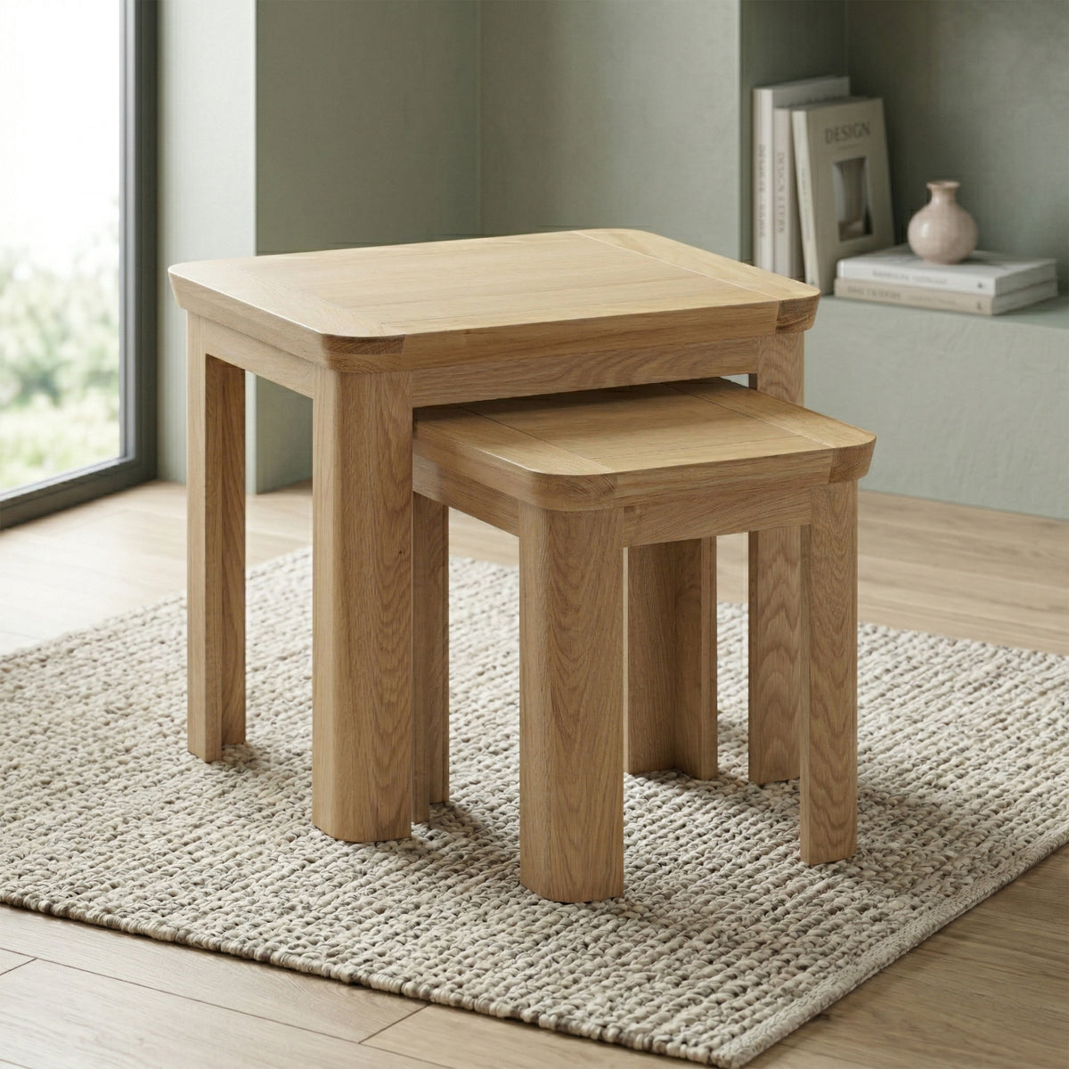 Treviso Oak Nest of 2 Tables