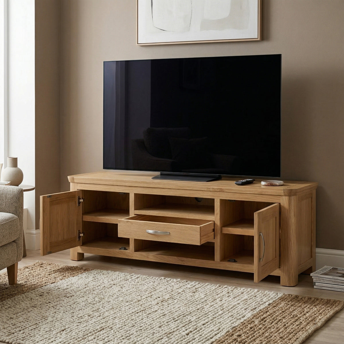 Treviso Oak Large TV Unit