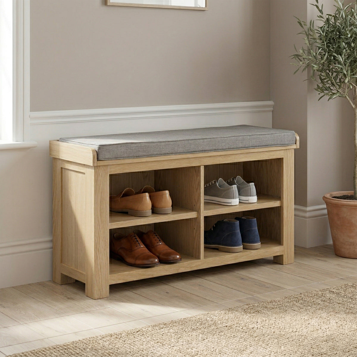 Treviso Oak Shoe Bench