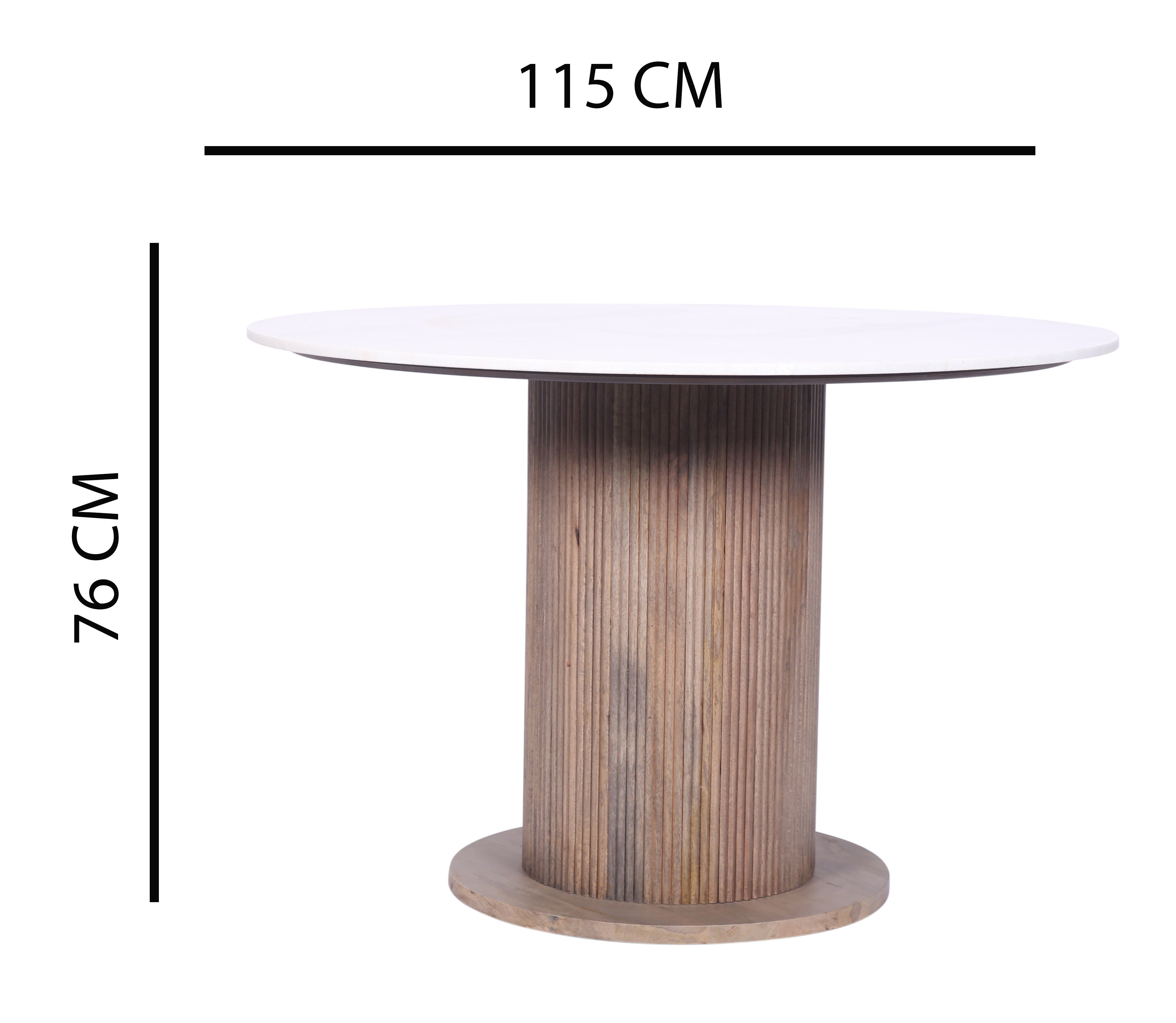 Aimar Round Dining Table & 4x Charcoal Chairs