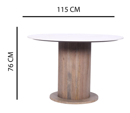 Aimar Round Dining Table & 4x Charcoal Chairs