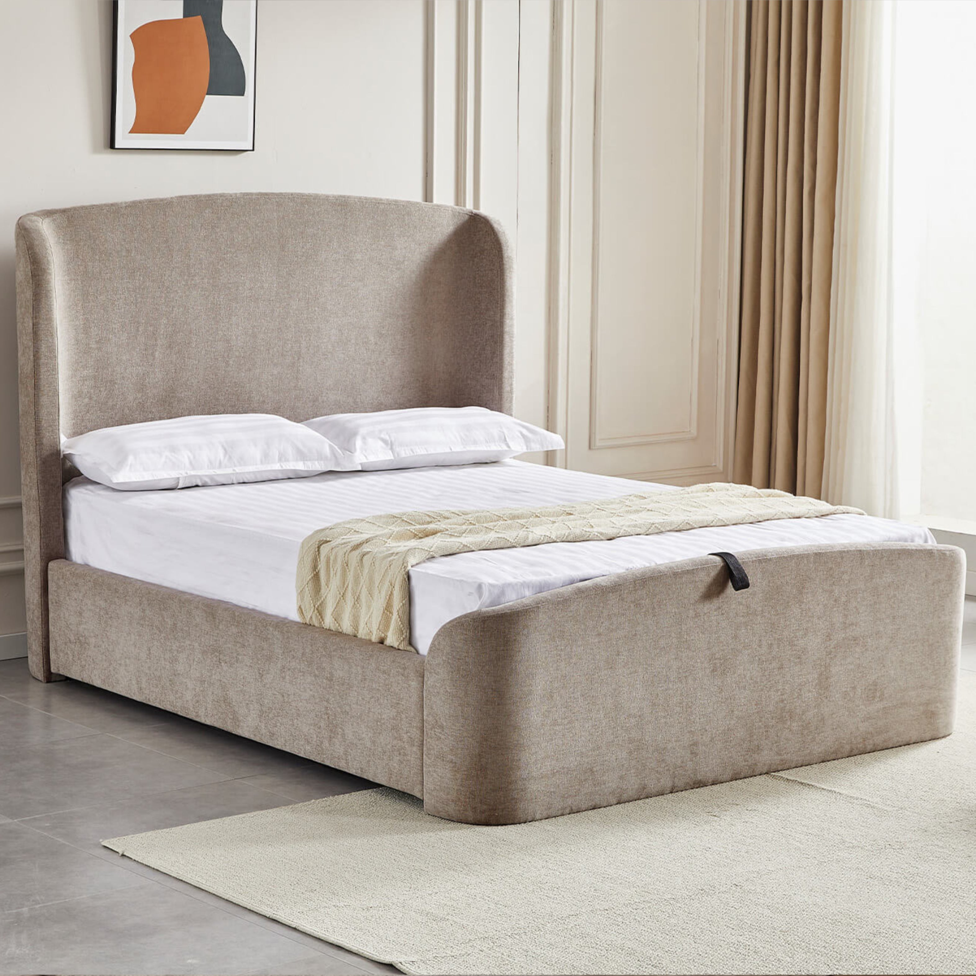 Blaire Ottoman Bed Frame - Beige