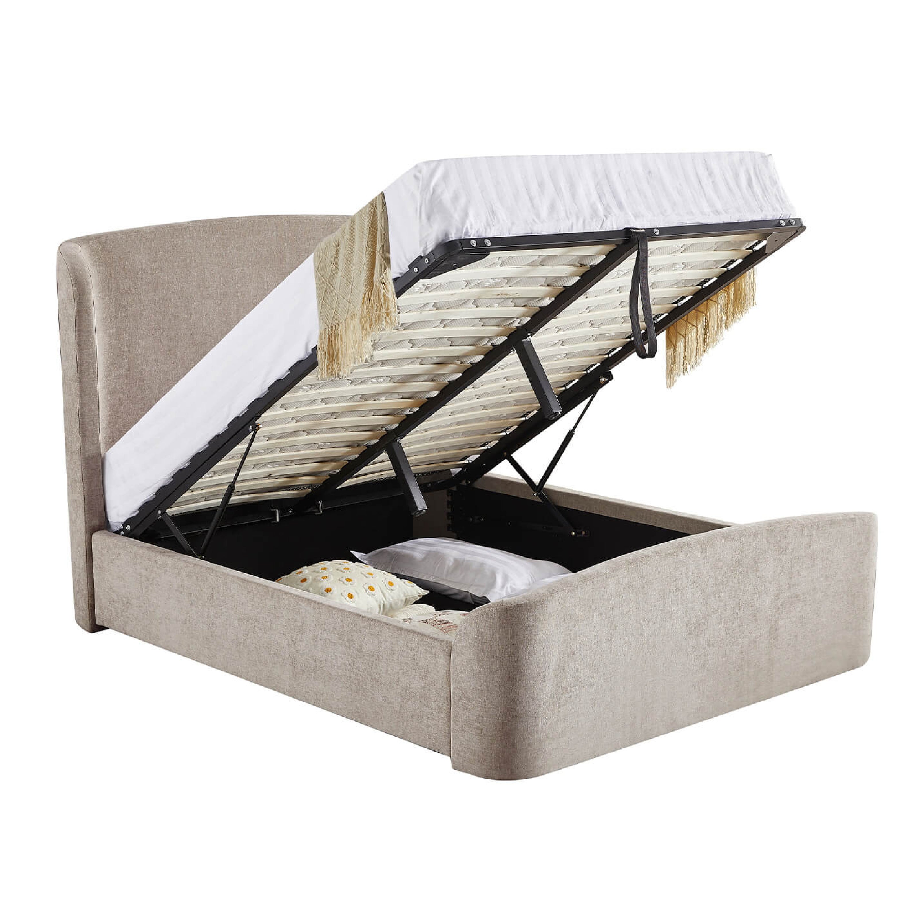 Blaire Ottoman Bed Frame - Beige