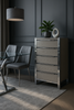 Sloane Oak & Chrome Chest of Drawers - 5 Drawer
