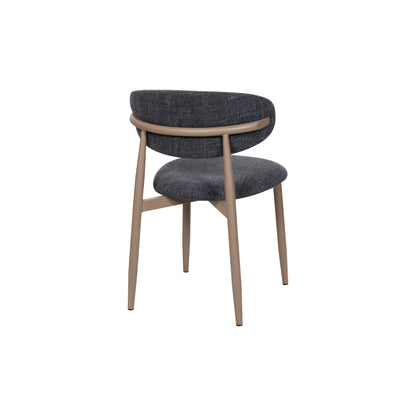 Aimar Round Dining Table & 4x Charcoal Chairs