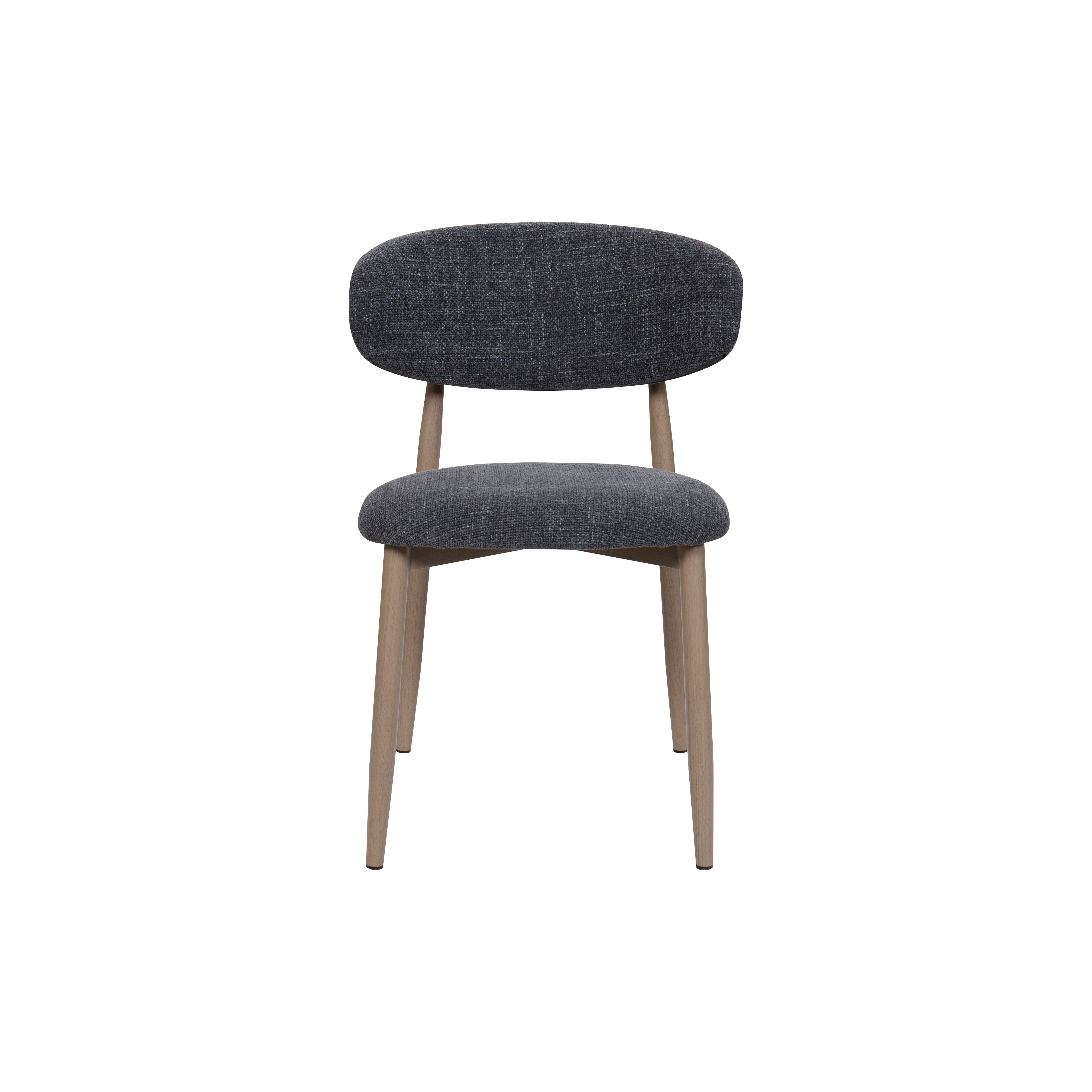 Aimar Round Dining Table & 4x Charcoal Chairs