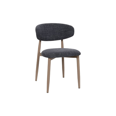 Aimar Round Dining Table & 4x Charcoal Chairs