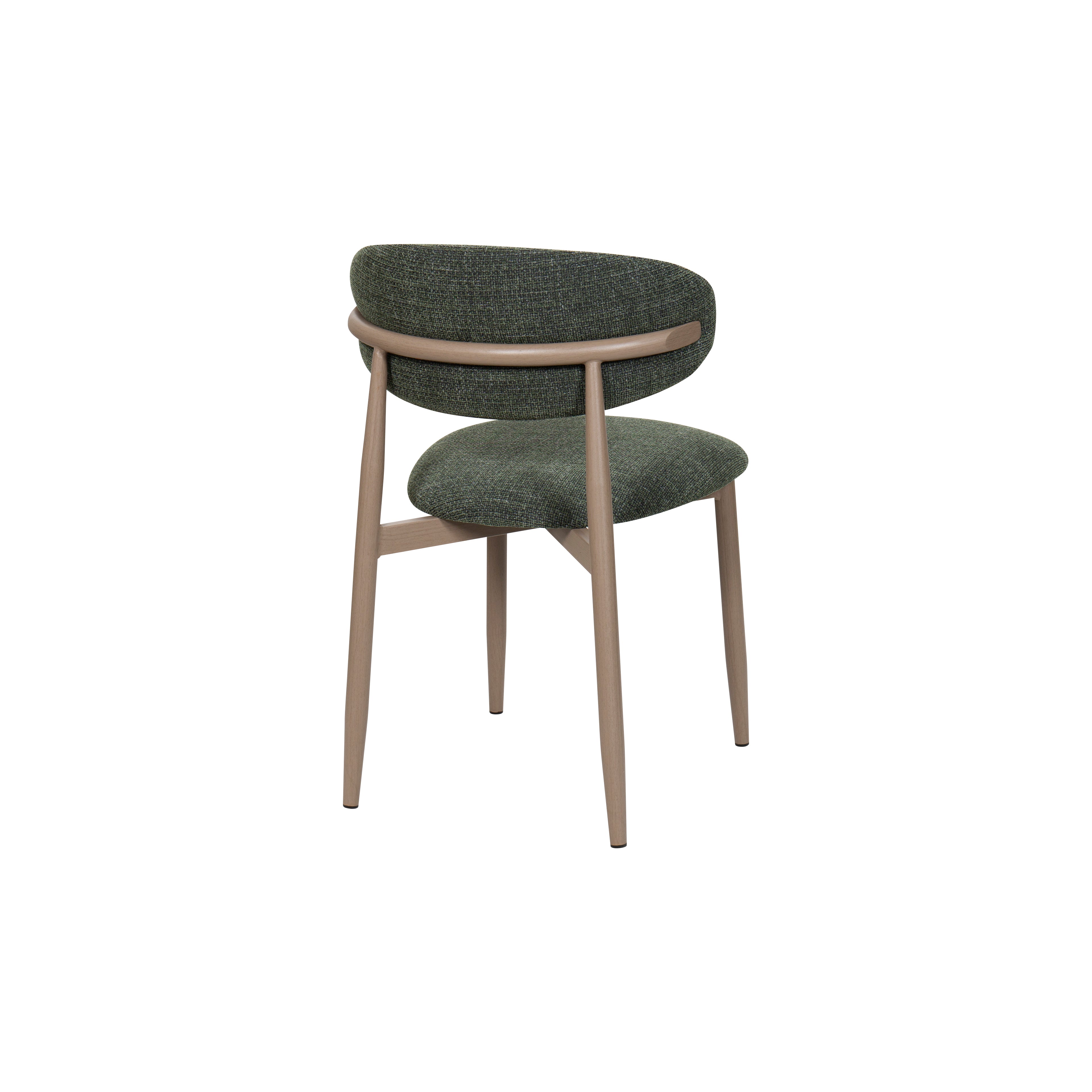 Aimar Round Dining Table & 4x Forest Green Chairs