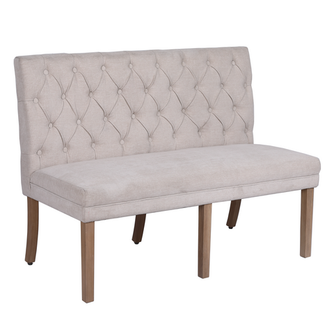 Montgomery Straight Buttoned Back Bench - Natural