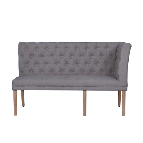 Montgomery Left Hand Facing Buttoned Back Bench - Grey