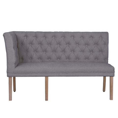 Montgomery Right Hand Facing Buttoned Back Bench - Grey