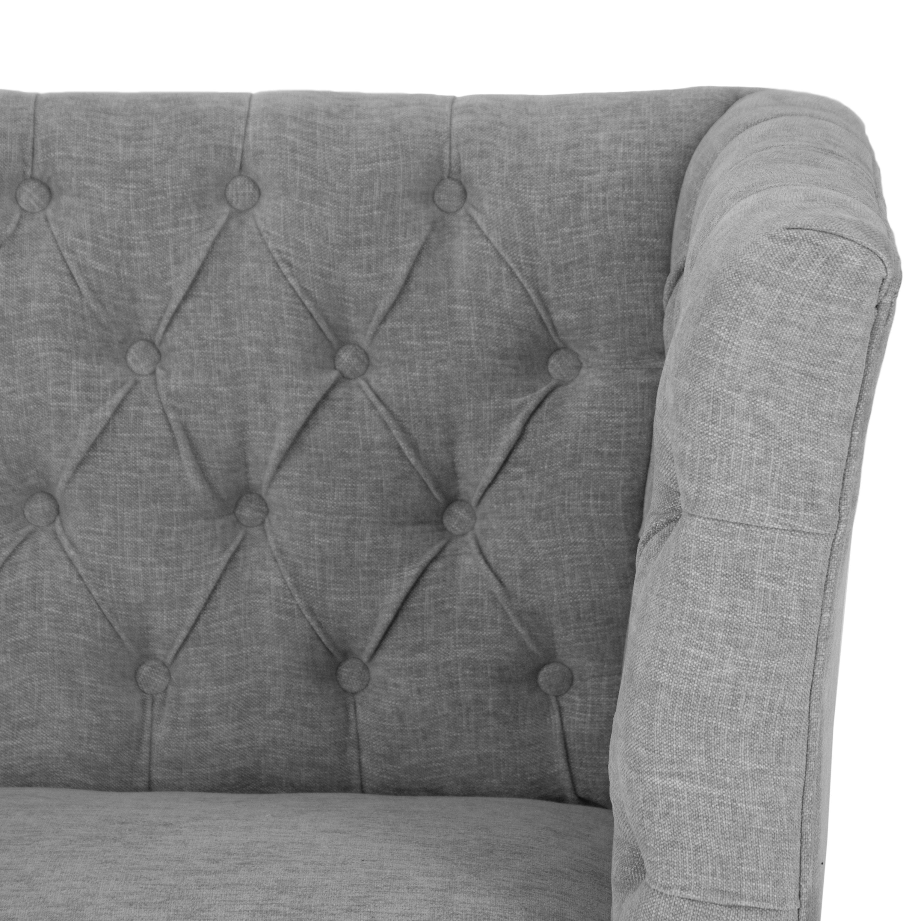 Montgomery Right Hand Buttoned Back Bench - Grey