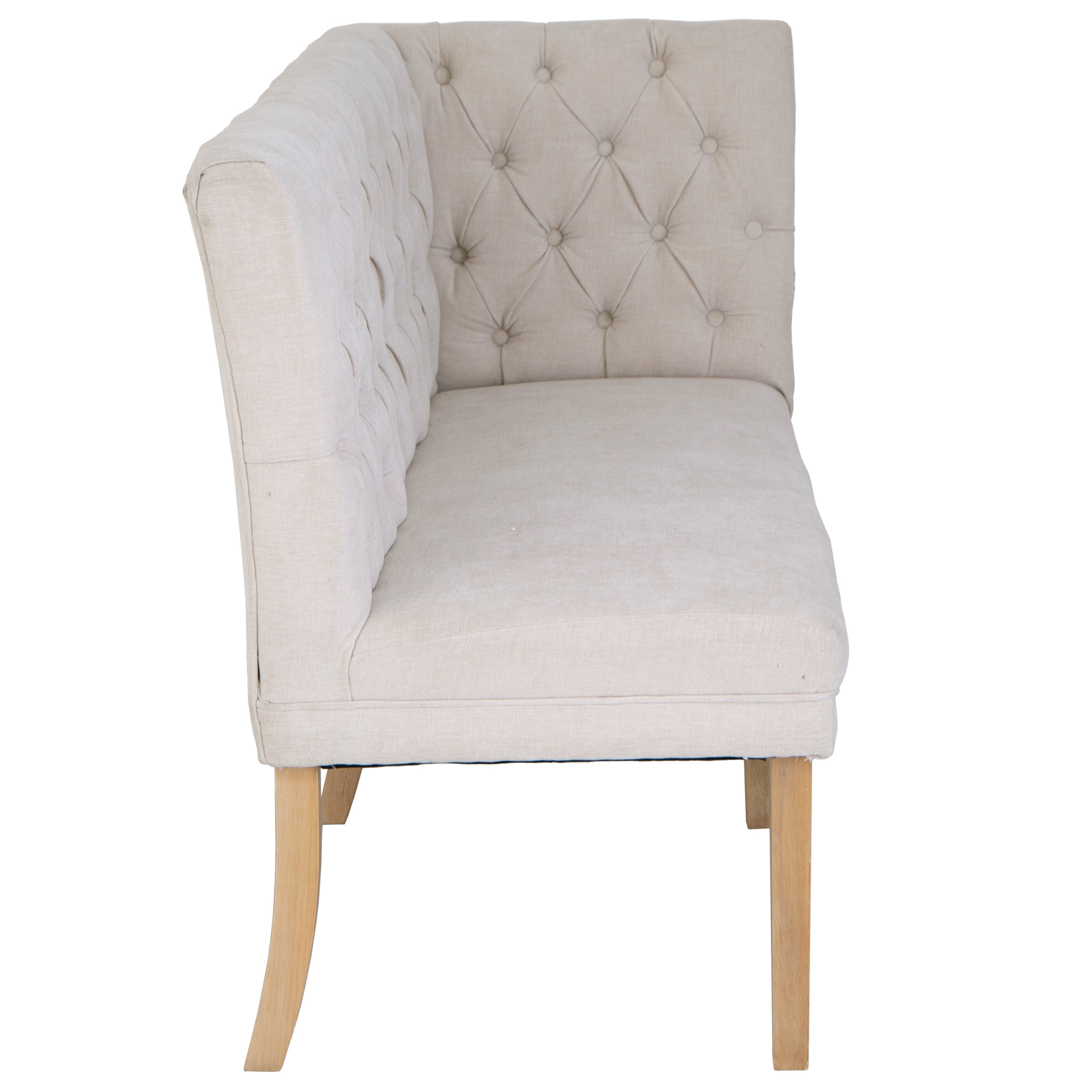 Montgomery Right Hand Buttoned Back Bench - Natural