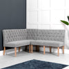 Montgomery Right Hand Buttoned Back Bench - Grey