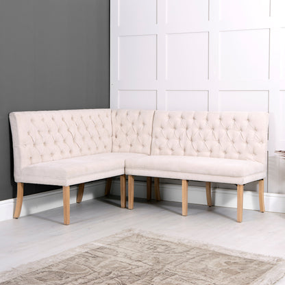Montgomery Right Hand Buttoned Back Bench - Natural