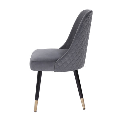 Piper Diamond Stitch Chair - Graphite Velvet