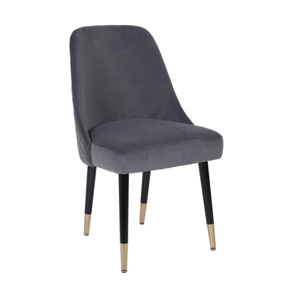 Piper Diamond Stitch Chair - Graphite Velvet