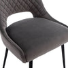 Pippa Diamond Stitch Swivel Chair - Graphite Velvet