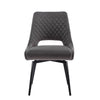 Pippa Diamond Stitch Swivel Chair - Graphite Velvet