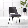 Pippa Diamond Stitch Swivel Chair - Graphite Velvet