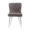 Sienna Buttoned Back Chair - Grey Velvet