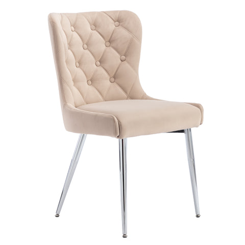 Sienna Buttoned Back Chair - Taupe Velvet