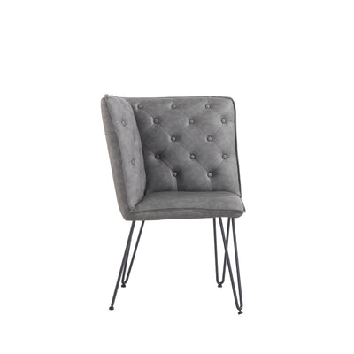 Studded Back Corner Bench - Grey PU
