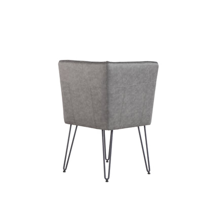 Studded Back Corner Bench - Grey PU