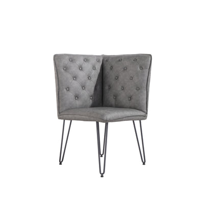 Studded Back Corner Bench - Grey PU