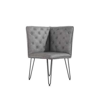 Studded Back Corner Bench - Grey PU