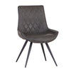 Fordham Industrial Diamond Stitch Dining Chair - Grey