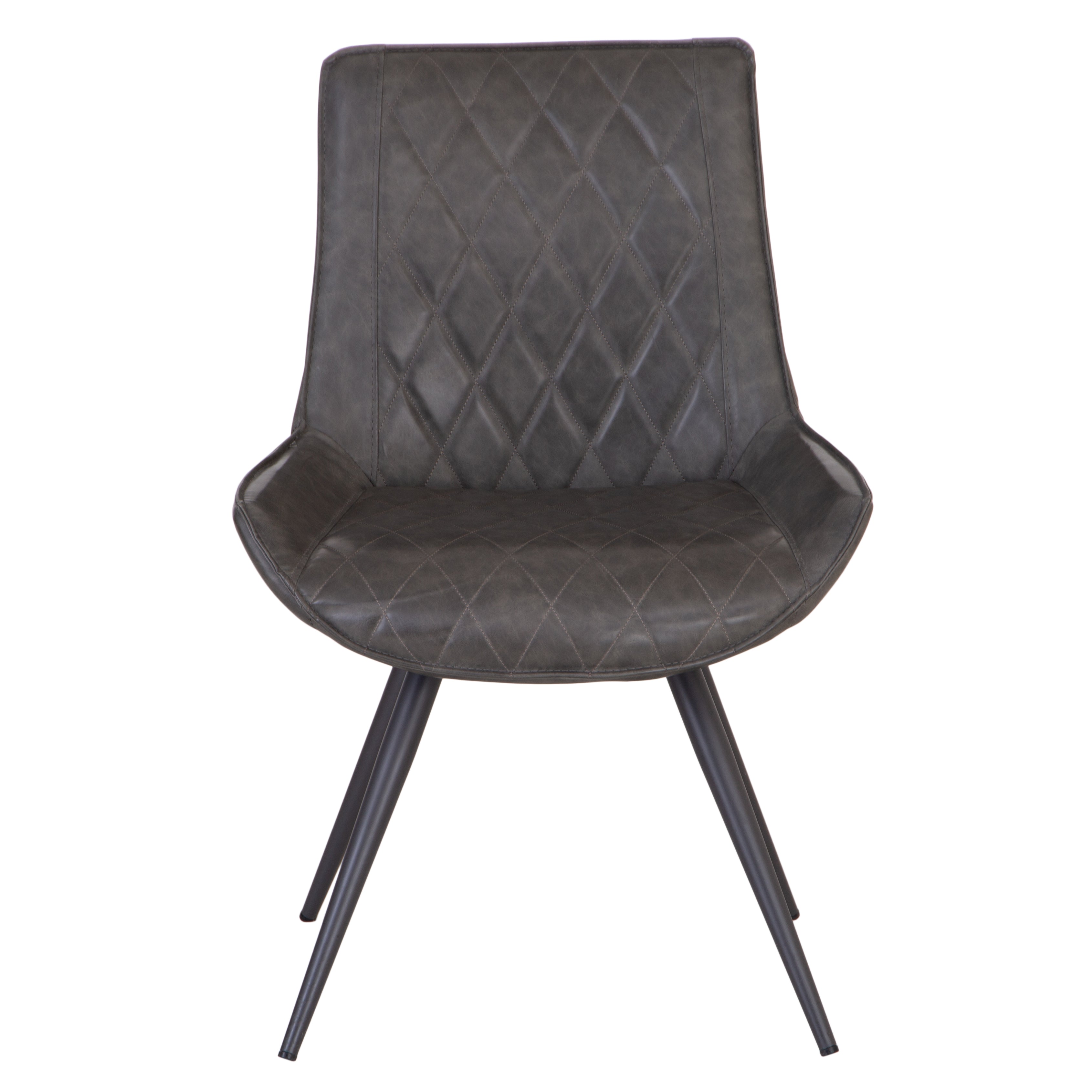 Fordham Industrial Diamond Stitch Dining Chair - Grey