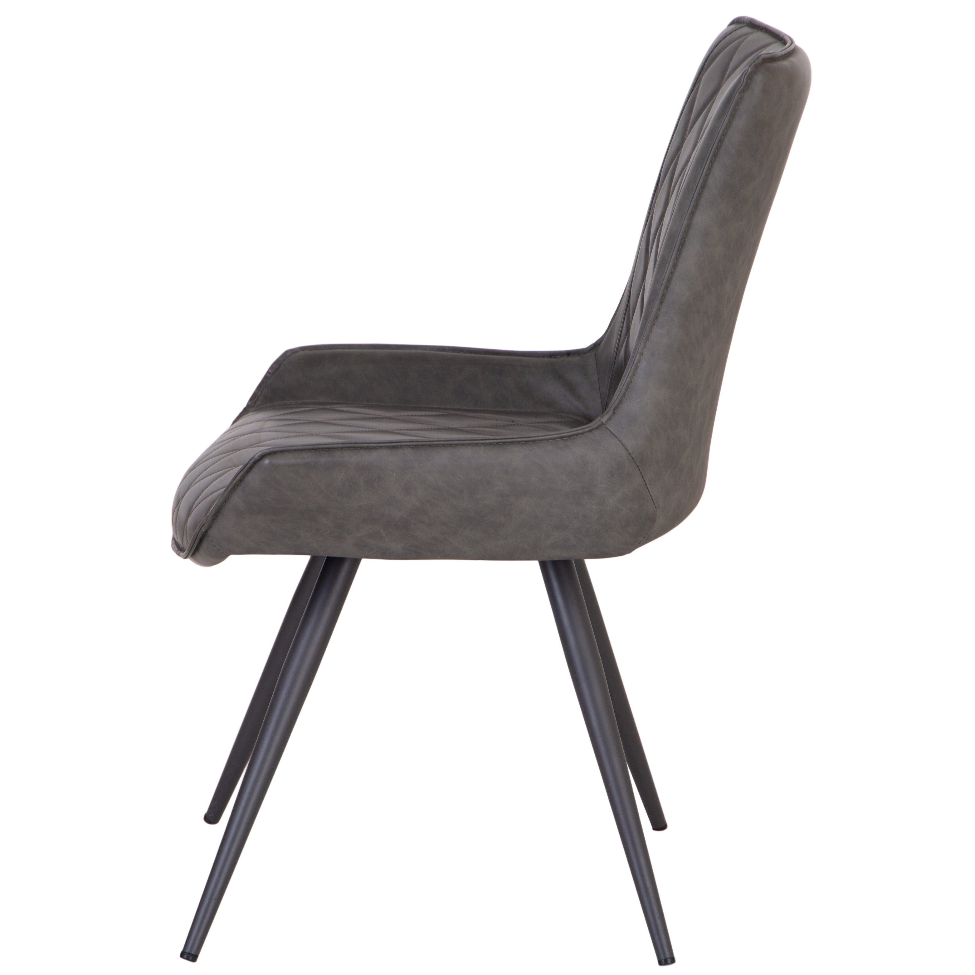 Fordham Industrial Diamond Stitch Dining Chair - Grey
