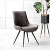 Fordham Industrial Diamond Stitch Dining Chair - Grey