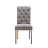 Martley Fabric Scroll Top, Button Back Dining Chair - Grey