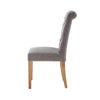 Martley Fabric Scroll Top, Button Back Dining Chair - Grey