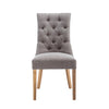 Danbury Fabric Curved, Button Back Dining Chair - Grey
