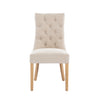 Danbury Fabric Curved, Button Back Dining Chair - Natural