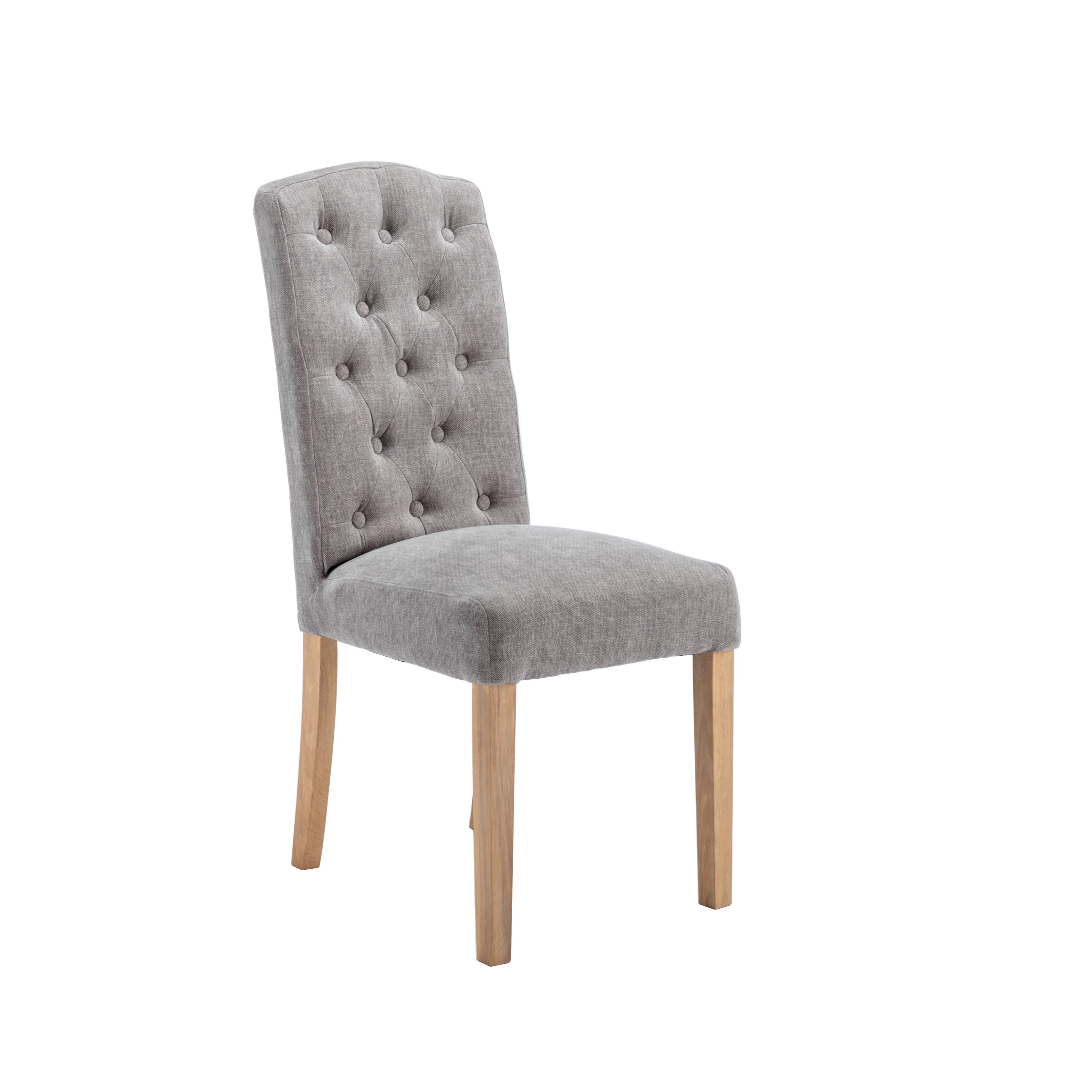 Bayton Fabric Button Back Dining Chair - Grey