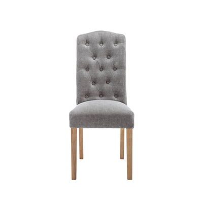Bayton Fabric Button Back Dining Chair - Grey