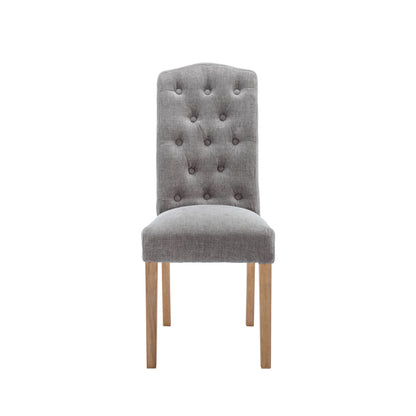 Bayton Fabric Button Back Dining Chair - Grey