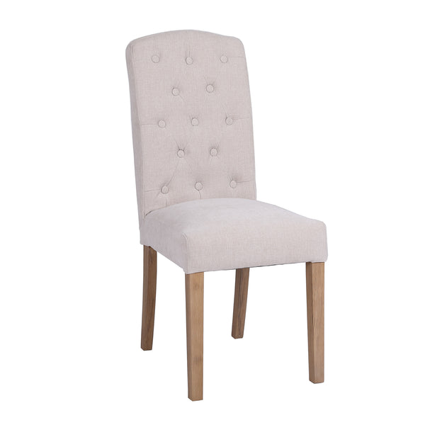 Bayton Fabric Button Back Dining Chair - Natural