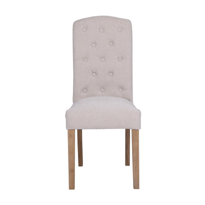 Bayton Fabric Button Back Dining Chair - Natural