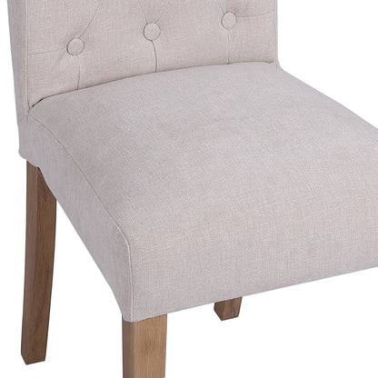 Bayton Fabric Button Back Dining Chair - Natural